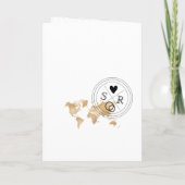 の結婚目的地パスポートキュラソー世界MaP 招待状 (裏面)