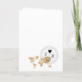 の結婚目的地パスポートサントリーニギリシャ 招待状 (裏面)