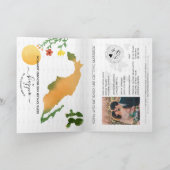 の結婚目的地パスポートメキシコ地図の水彩画 招待状 (内部)