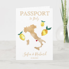 の結婚目的地パスポート金ゴールドカプリItaly 招待状