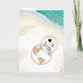 の結婚目的地メキシコのパスポート金ゴールド世界地図 招待状 (裏面)