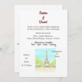 の結婚目的地 – フランス，パリ 招待状 (正面/裏面)