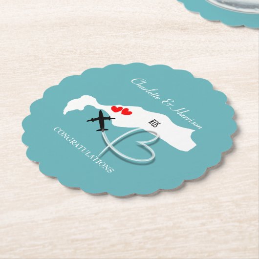 の結婚目的地Kos ペーパーコースター (アングル)