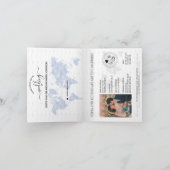 の結婚目的地Passport Blue WorldマップBlue 招待状 (内部)