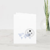 の結婚目的地Passport Blue WorldマップBlue 招待状 (裏面)