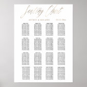 の結婚着座図メタリックフェイク金ゴールドと白色 ポスター (正面)