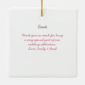 の結婚着物の花嫁の結婚クリスマス飾り セラミックオーナメント (裏面)