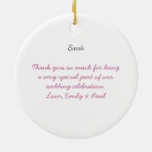 の結婚着物の花嫁の結婚クリスマス飾り セラミックオーナメント (裏面)