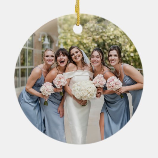 の結婚着物の花嫁の結婚クリスマス飾り セラミックオーナメント (裏面)