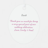 の結婚着物の花嫁の結婚クリスマス飾り メタルオーナメント (裏面)