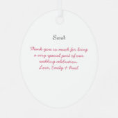 の結婚着物の花嫁の結婚クリスマス飾り メタルオーナメント (裏面)