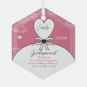 の結婚着物の花嫁結婚の女の子 – 色を選ぶ ガラスオーナメント (正面)