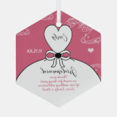 の結婚着物の花嫁結婚の女の子 – 色を選ぶ ガラスオーナメント (裏面)