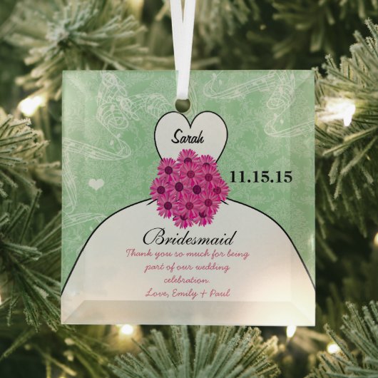 の結婚着物の花嫁結婚の女の子 – 色を選ぶ ガラスオーナメント (インサイチュ)