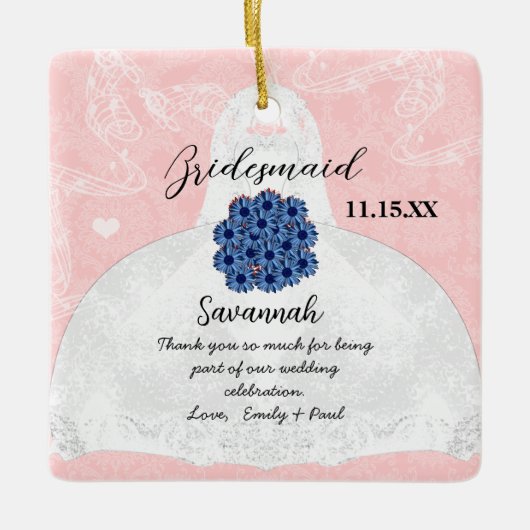 の結婚着物の花嫁結婚の女の子 – 色を選ぶ セラミックオーナメント (正面)