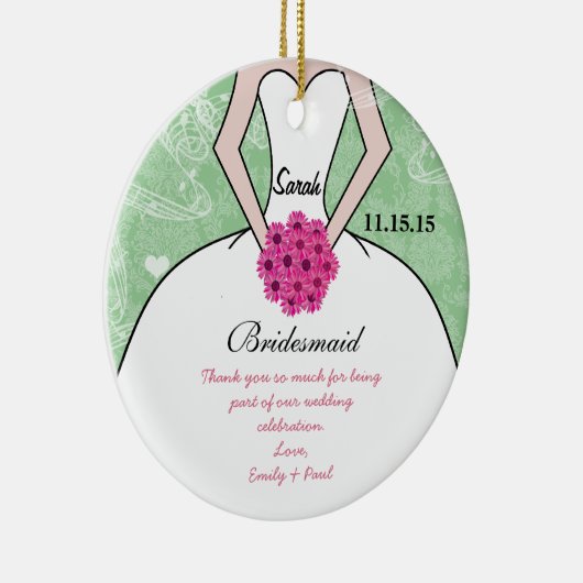 の結婚着物の花嫁結婚の女の子 – 色を選ぶ セラミックオーナメント (右)