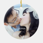 の結婚着物の花嫁結婚の女の子 – 色を選ぶ セラミックオーナメント (裏面)