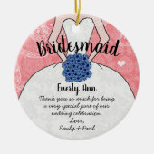 の結婚着物の花嫁結婚の女の子 – 色を選ぶ セラミックオーナメント (正面)