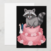 の結婚砕け散るアライグマのフェラル重荷 招待状 (正面/裏面)