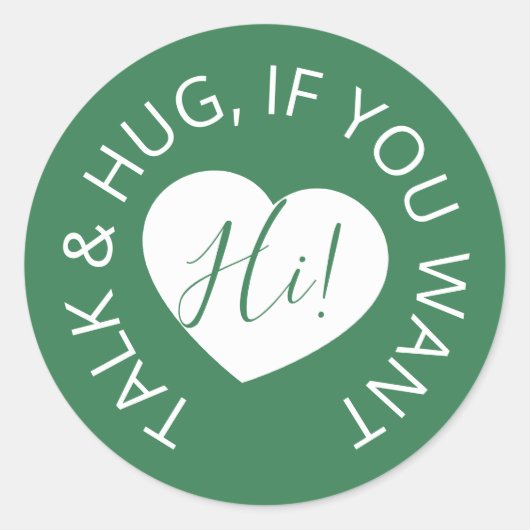 の結婚社会的な距離のゲストの気に緑のハート ラウンドシール (正面)