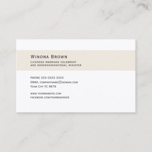 の結婚祝いのベージュフローラ 名刺 (正面)