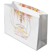 の結婚秋つる植物茶色の赤い黄色感謝していユーザ ラージペーパーバッグ (裏面アングル)