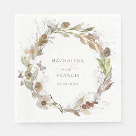 の結婚秋野生の花 スタンダードランチョンナプキン