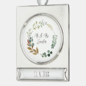 の結婚紅葉名YEAR記念に シルバープレートバナーオーナメント (左)