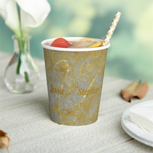 の結婚紙カップシルバーライニング 紙コップ (インサイチュ)