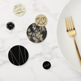 の結婚紙吹雪の金ゴールドとブラック コンフェッティ