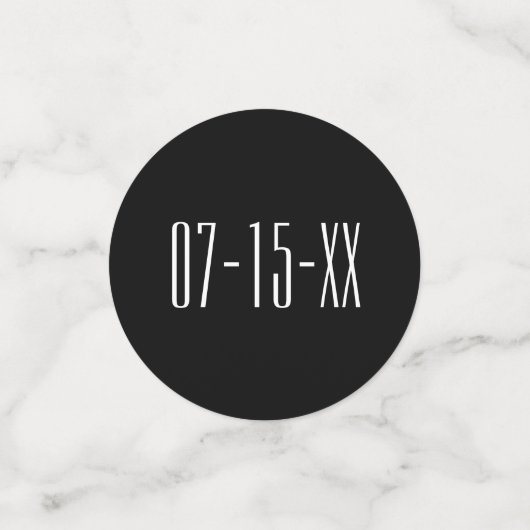 の結婚紙吹雪エレガント金ゴールドとブラック コンフェッティ (スモール正面)