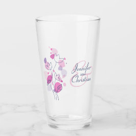 の結婚紙吹雪花びら名前をカスタムするブルーピンク タンブラーグラス