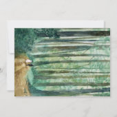 の結婚素朴なスタイルの水色 招待状 (裏面)