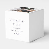 の結婚紫のパーソナライズされた写真 フェイバーボックス (正面サイド)