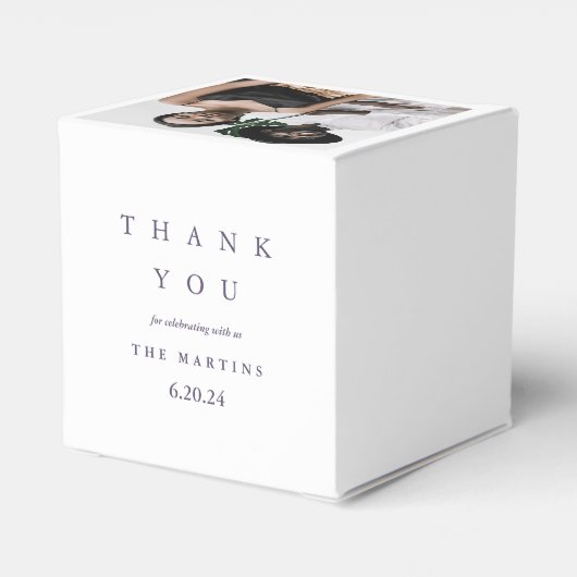 の結婚紫のパーソナライズされた写真 フェイバーボックス (裏面サイド)