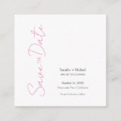 の結婚結婚ミニマル書ピンク白 エンクロージャーカード (正面)