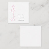 の結婚結婚ミニマル書ピンク白 エンクロージャーカード (正面/裏面)