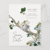 の結婚結婚ミニマル書道フローラ インビテーションポストカード (正面)