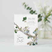 の結婚結婚ミニマル書道フローラ インビテーションポストカード (スタンド正面)