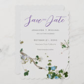 の結婚結婚ミニマル書道フローラ セーブザデート (正面/裏面)