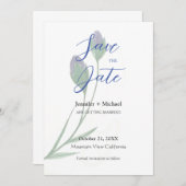 の結婚結婚ミニマル書道フローラ セーブザデート (正面/裏面)