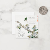 の結婚結婚ミニマル書道フローラ ノートカード (正面/裏面インサイチュ)