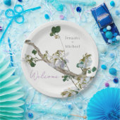 の結婚結婚ミニマル書道フローラ ペーパープレート (パーティー)