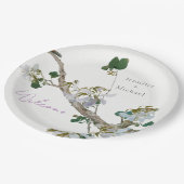 の結婚結婚ミニマル書道フローラ ペーパープレート (アングル)