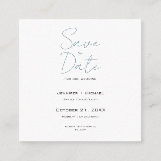 の結婚結婚生活のミニマルな書道の脚本 エンクロージャーカード (正面)