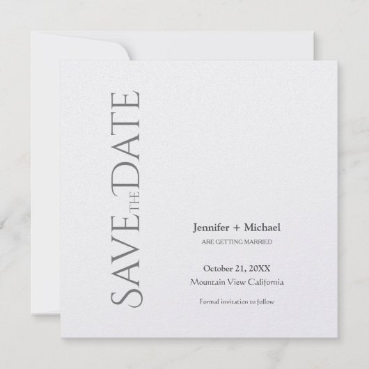 の結婚結婚生活のミニマルな書道の脚本 セーブザデート (正面)