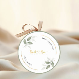 の結婚緑に感謝の意をカスタム表す ラウンドシール
