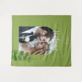 の結婚緑のシック写真 タペストリー (正面(横))