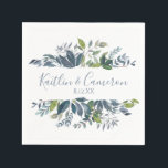の結婚緑のナプキン | タイポグラフィ（ほこりっぽい青） スタンダードカクテルナプキン<br><div class="desc">絵を描Greenery Wedding Receptionまたはブライダルシャワーナプキン(Dusty Blue)：背景色を変えるだけで好きな色に緑の色を変える！結婚式の前の婚約パーティやパーティーに使う？単に"The New"を"Soon-To-Be"に変更する方法は以下の通りクリックだ： 1)"It"または"Personalize"またカスタマイズは"Edit"ボタンの"Soon-to-Be"に変更する。2)新しい背景色の選択</div>