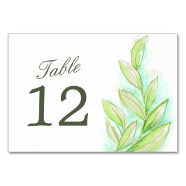 の結婚緑の葉水色テーブル番号 テーブルナンバー